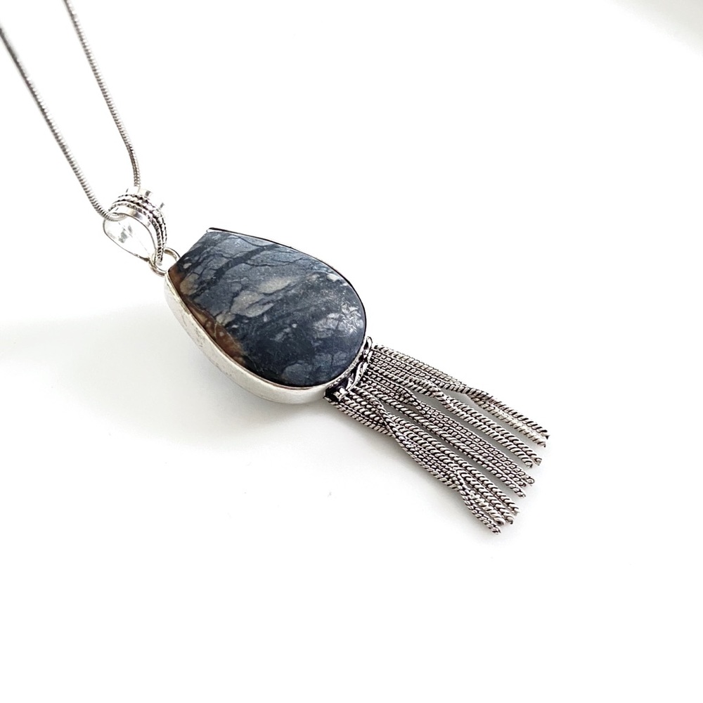 Bohemian Jasper 925 Tassel Pendant
